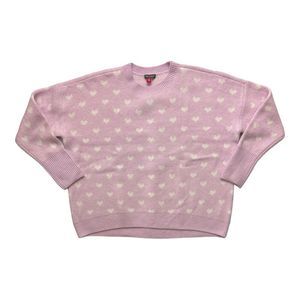 Vince Camuto Women's Breathable & Cozy Valentine Kit Sweater - Azalea Ice/Hearts